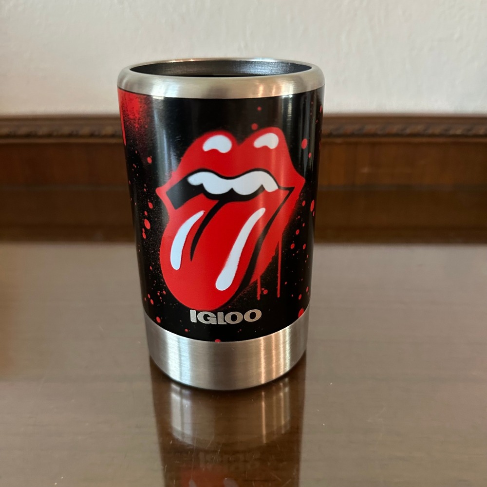 Igloo The Rolling Stones Can Sleeve Stainless Steel Insulated Cooler Hot Lips